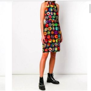 Love Moschino Fruit Stand Halter Tie Back Silk Blend Dress NWT